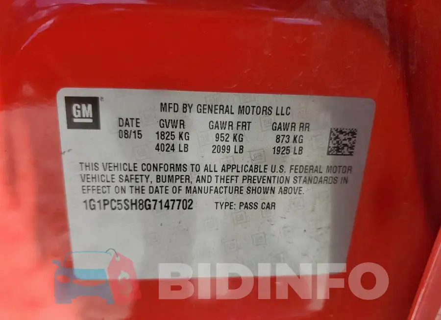 1G1PC5SH8G7147702 Photo# 12