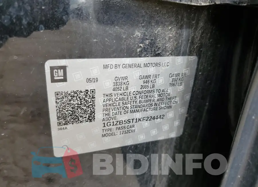 1G1ZB5ST1KF224442 Photo# 12