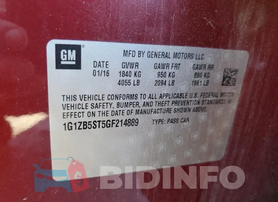 1G1ZB5ST5GF214889 Photo# 12