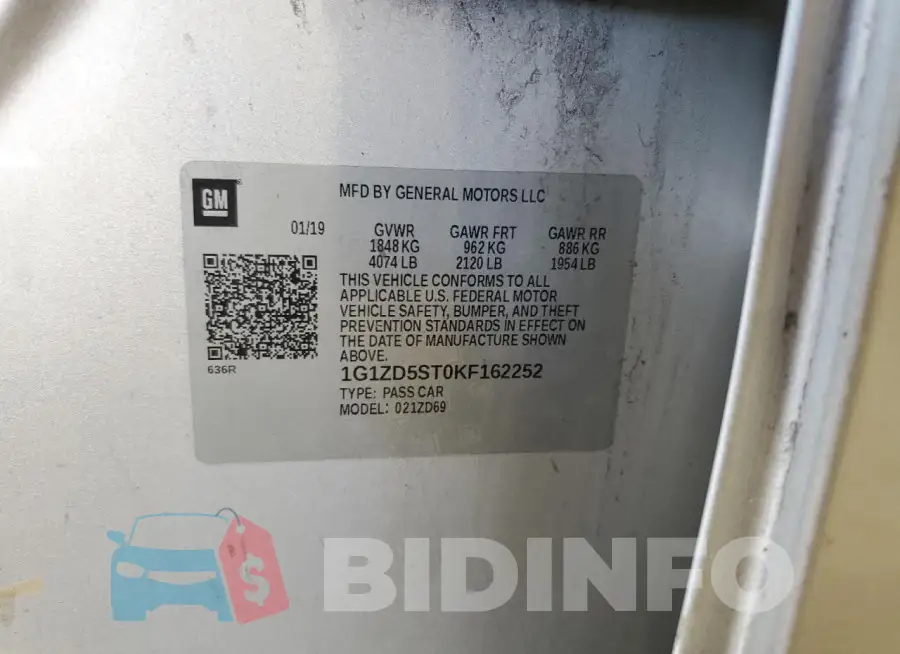 1G1ZD5ST0KF162252 Photo# 12