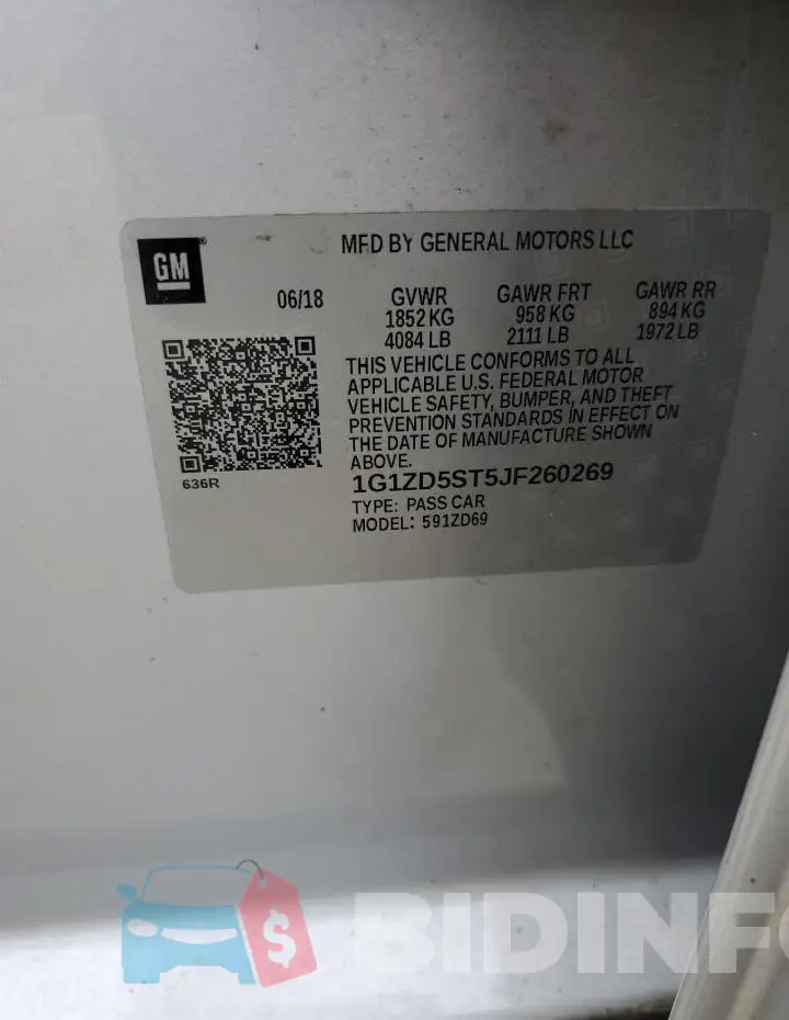 1G1ZD5ST5JF260269 Photo# 12