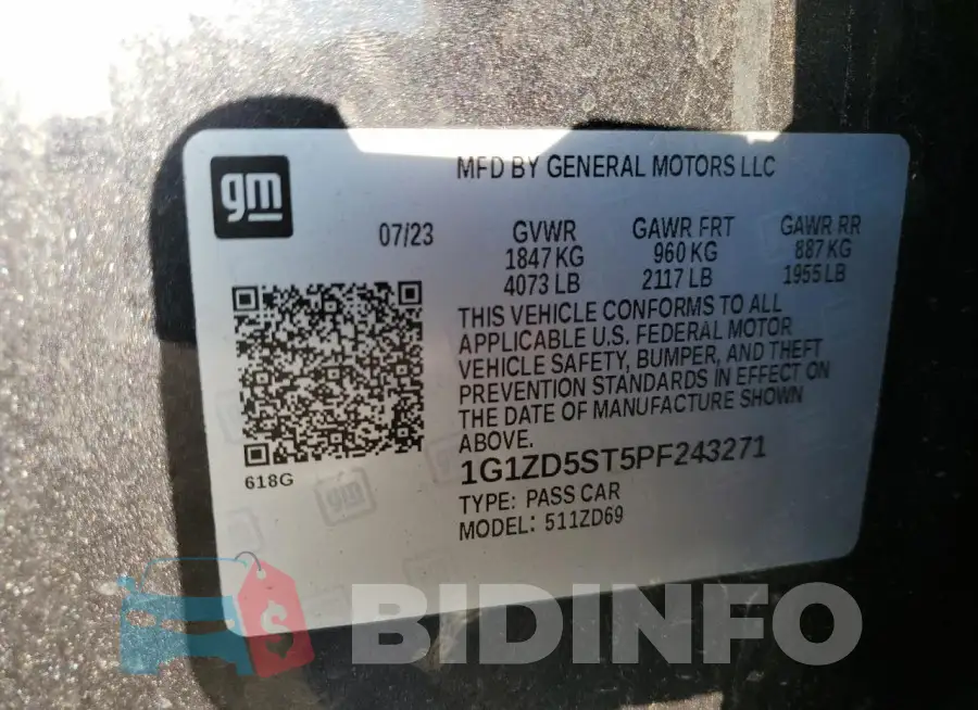 1G1ZD5ST5PF243271 Photo# 12