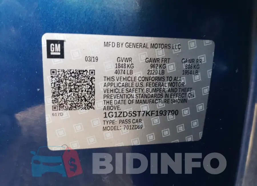 1G1ZD5ST7KF193790 Photo# 13