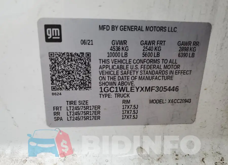 1GC1WLEYXMF305446 Photo# 12