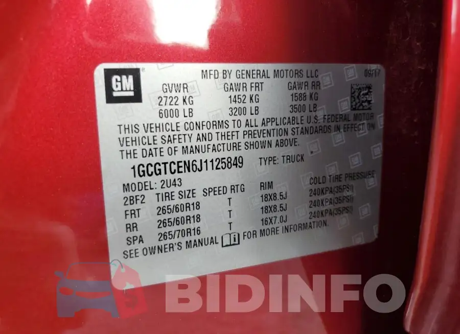 1GCGTCEN6J1125849 Photo# 12