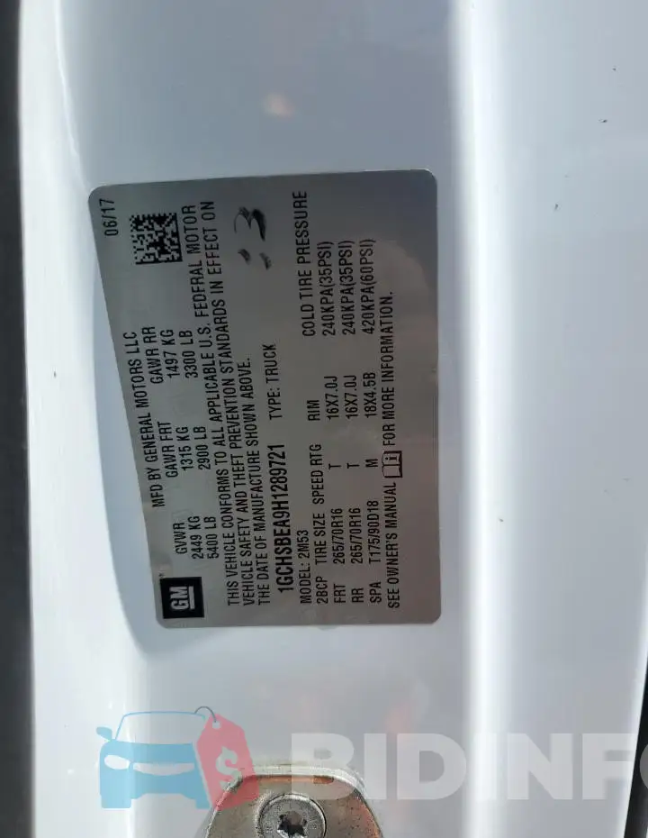 1GCHSBEA9H1289721 Photo# 12