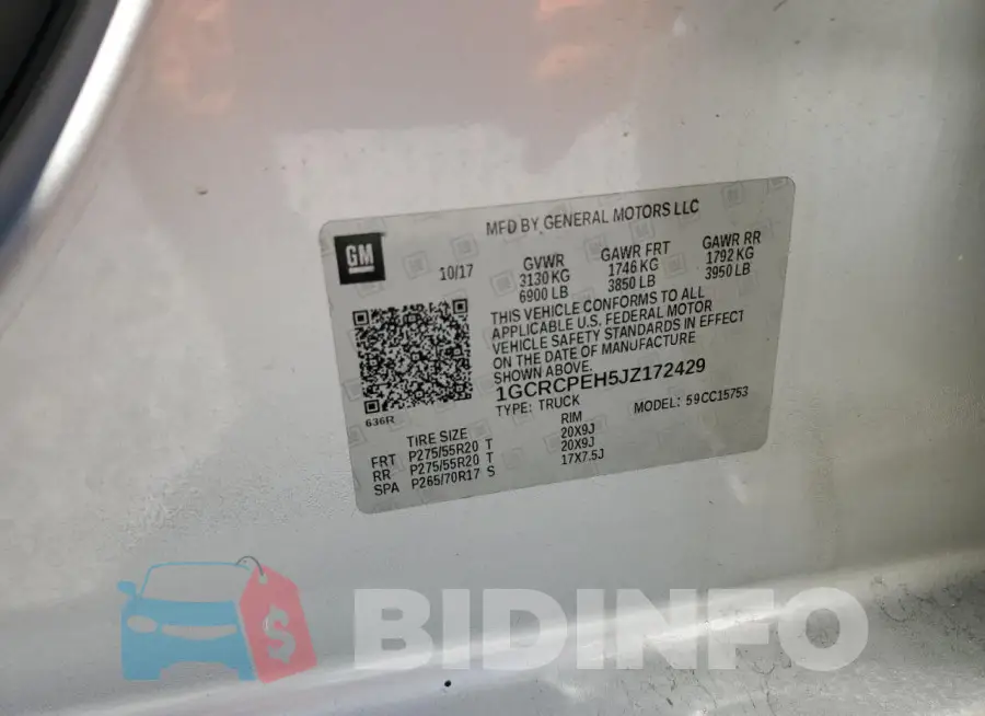 1GCRCPEH5JZ172429 Photo# 12