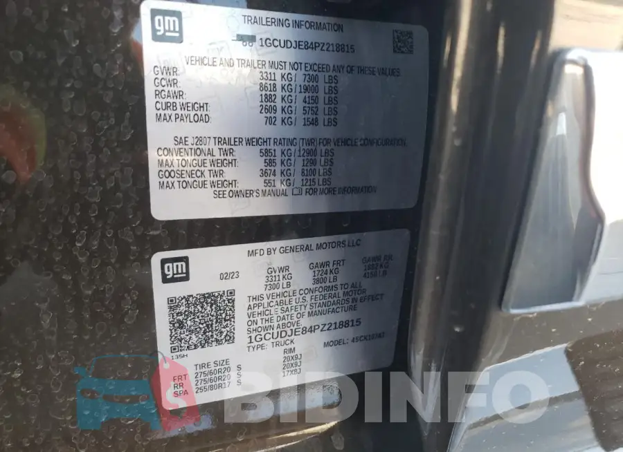 1GCUDJE84PZ218815 Photo# 12