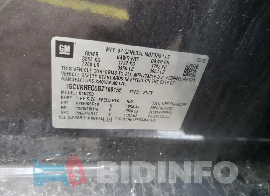 1GCVKREC6GZ109155 Photo# 12