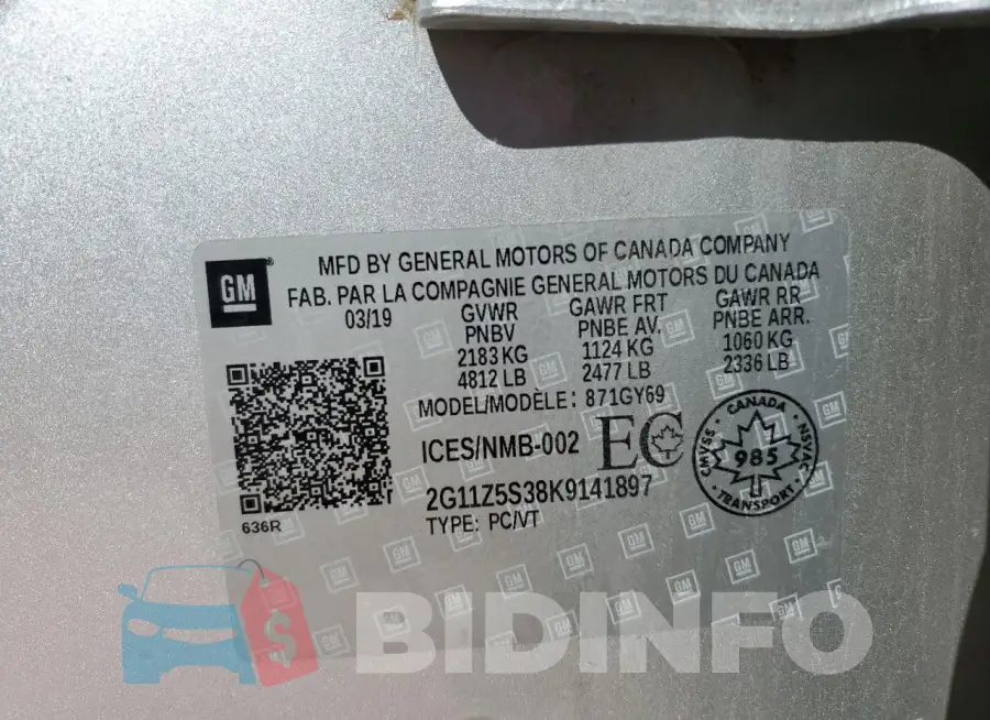 2G11Z5S38K9141897 Photo# 12