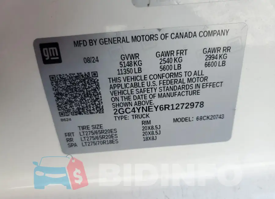 2GC4YNEY6R1272978 Photo# 13