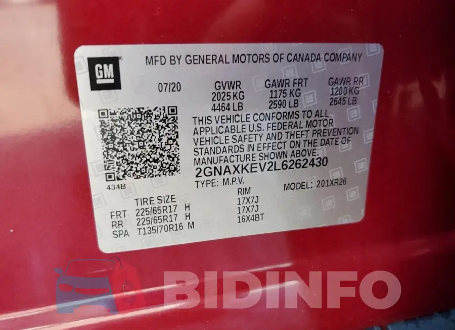2GNAXKEV2L6262430 Photo# 13