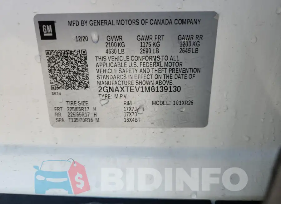 2GNAXTEV1M6139130 Photo# 13
