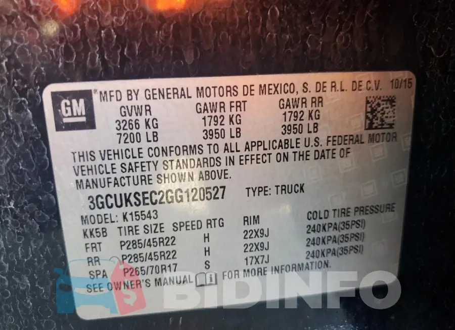3GCUKSEC2GG120527 Photo# 13