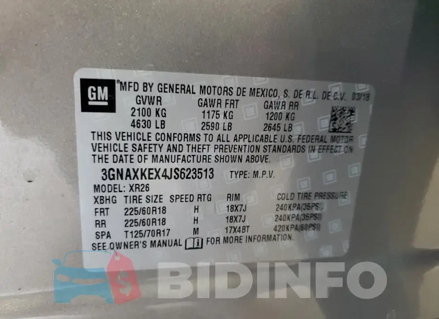 3GNAXKEX4JS623513 Photo# 13