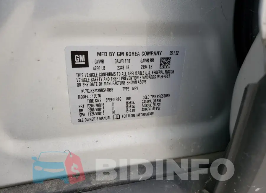 KL7CJKSM3NB544085 Photo# 12