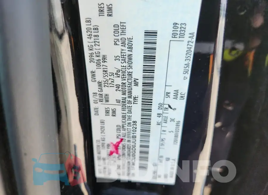 1FMCU0GD0JUB10238 Photo# 13