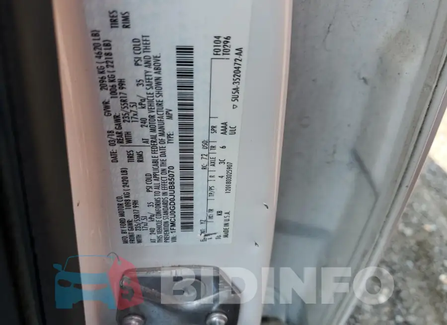 1FMCU0GD0JUB85070 Photo# 13
