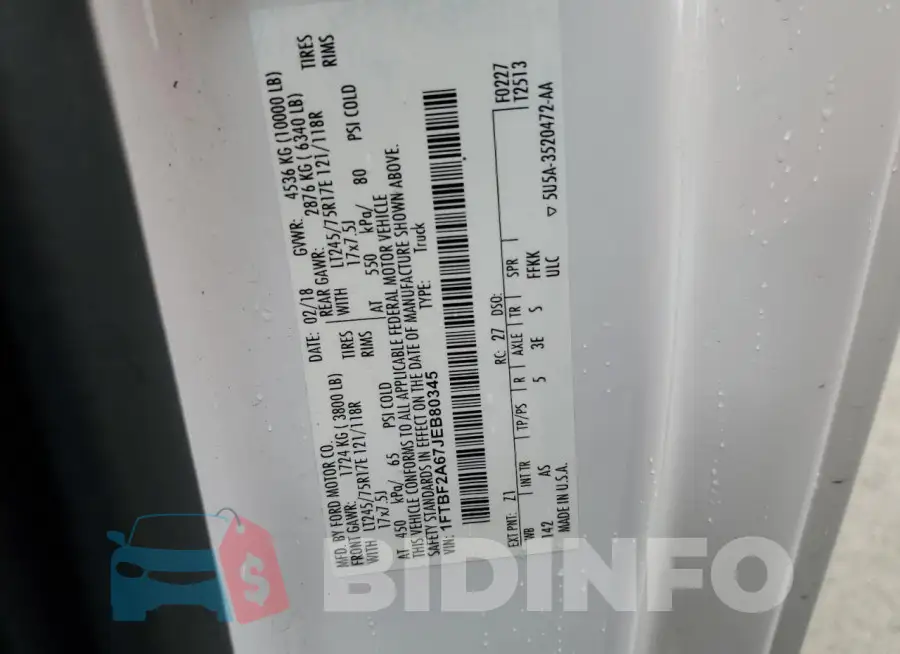 1FTBF2A67JEB80345 Photo# 12