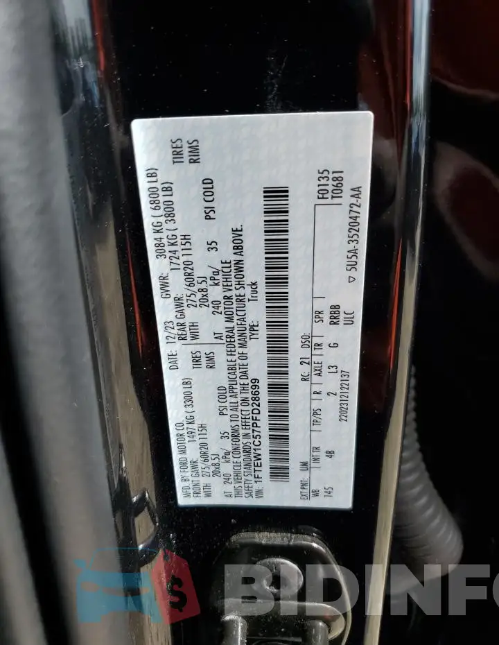 1FTEW1C57PFD28699 Photo# 12