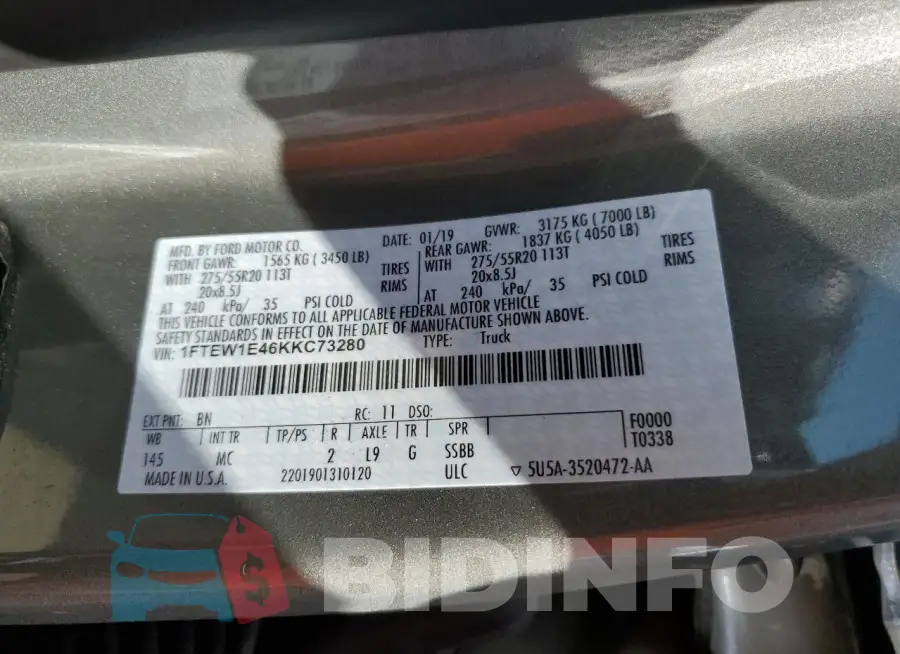 1FTEW1E46KKC73280 Photo# 12