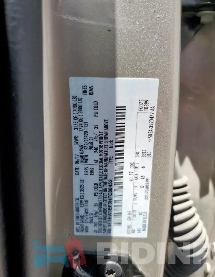 1FTEW1EF3HFC88452 Photo# 12