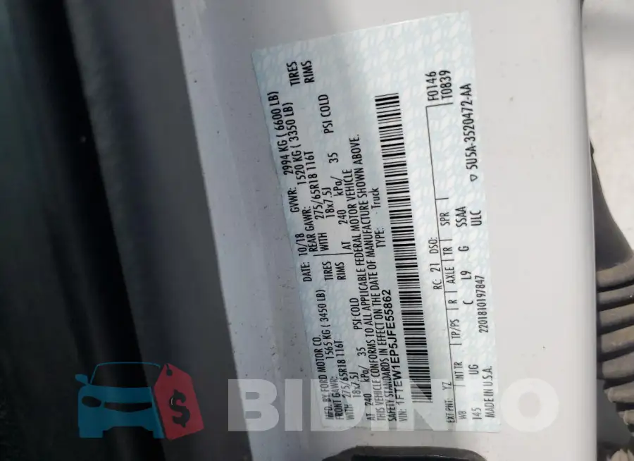 1FTEW1EP5JFE55862 Photo# 12