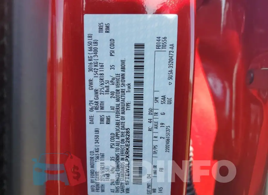 1FTEW3LPXRKE28285 Photo# 12