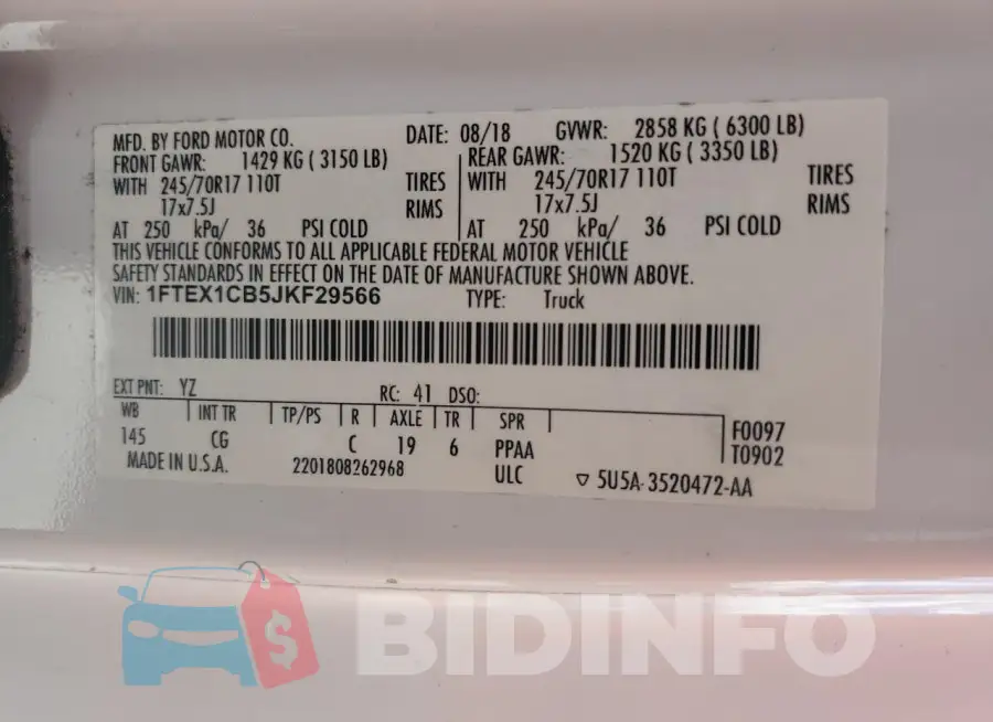 1FTEX1CB5JKF29566 Photo# 12