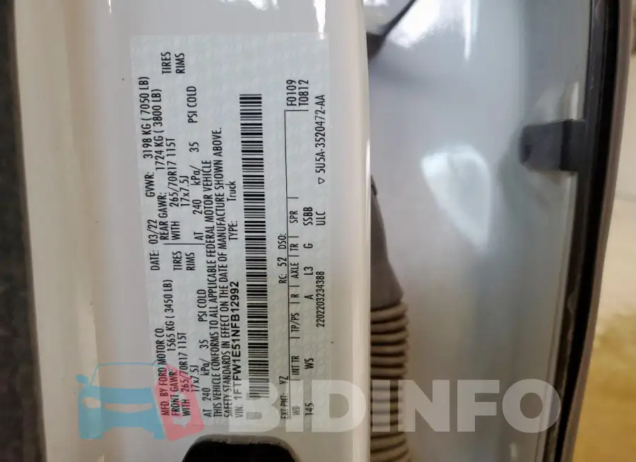 1FTFW1E51NFB12992 Photo# 12