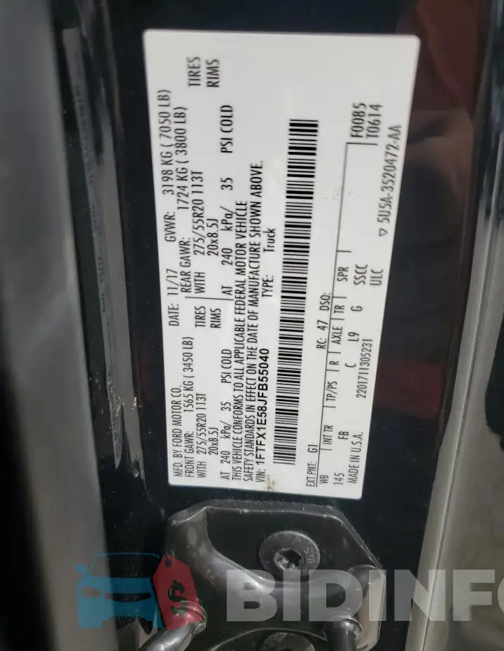 1FTFX1E58JFB55040 Photo# 12