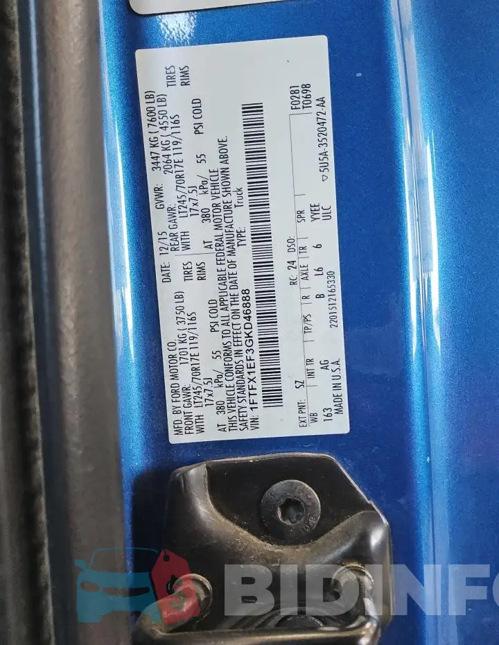 1FTFX1EF3GKD46888 Photo# 12