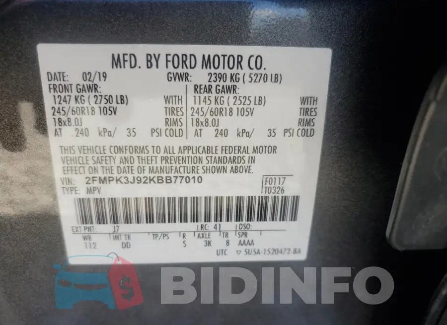 2FMPK3J92KBB77010 Photo# 13