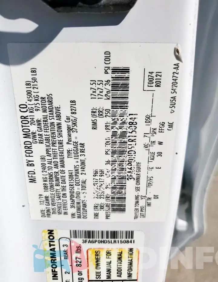 3FA6P0HD5LR150841 Photo# 13