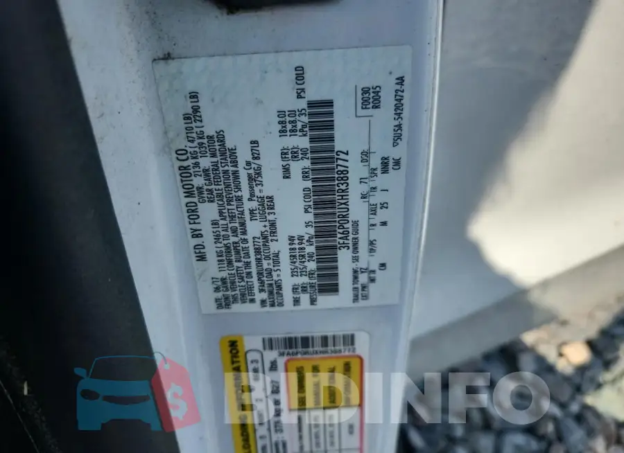 3FA6P0RUXHR388772 Photo# 13