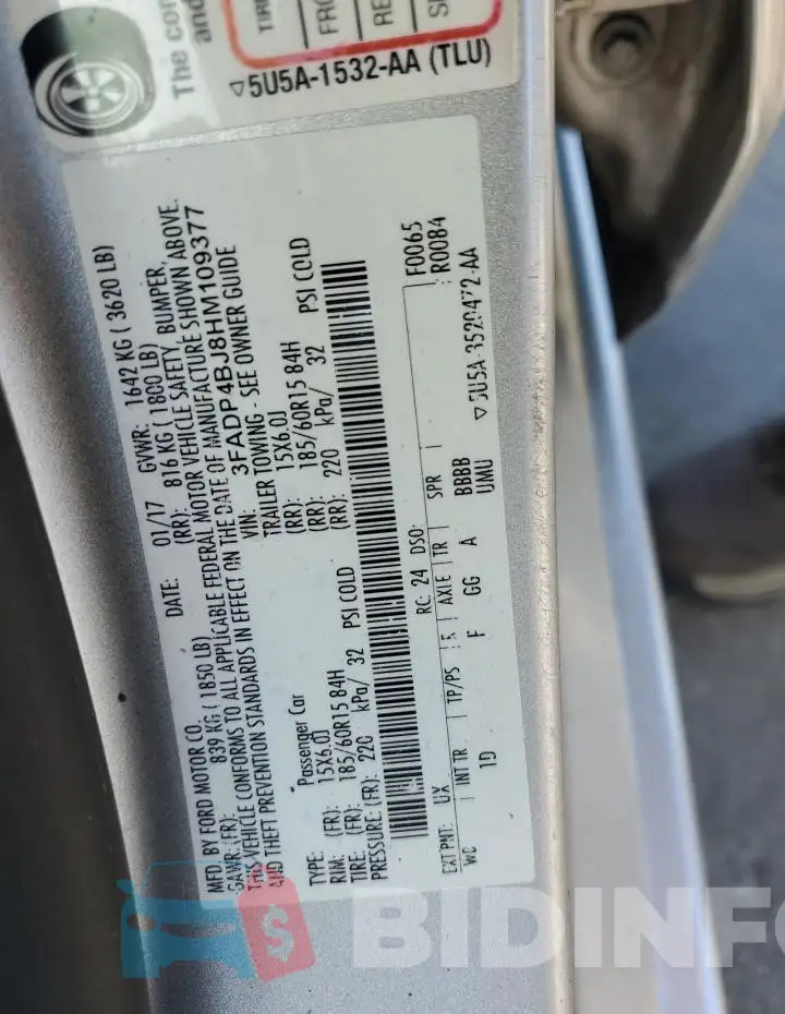 3FADP4BJ8HM109377 Photo# 12