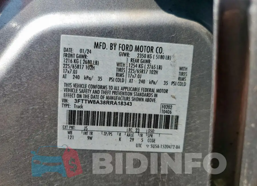 3FTTW8A38RRA18343 Photo# 13