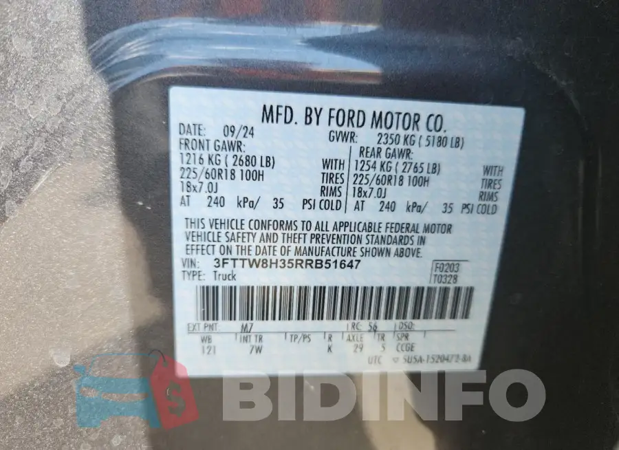 3FTTW8H35RRB51647 Photo# 12
