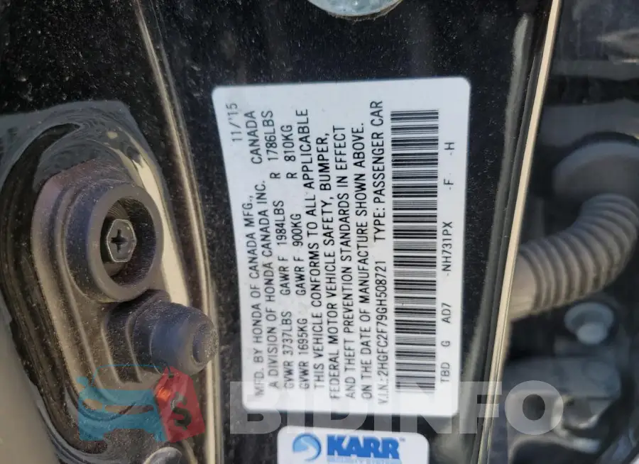 2HGFC2F79GH508721 Photo# 12