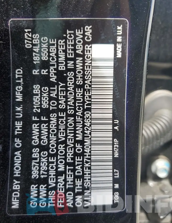 SHHFK7H40MU424630 Photo# 12