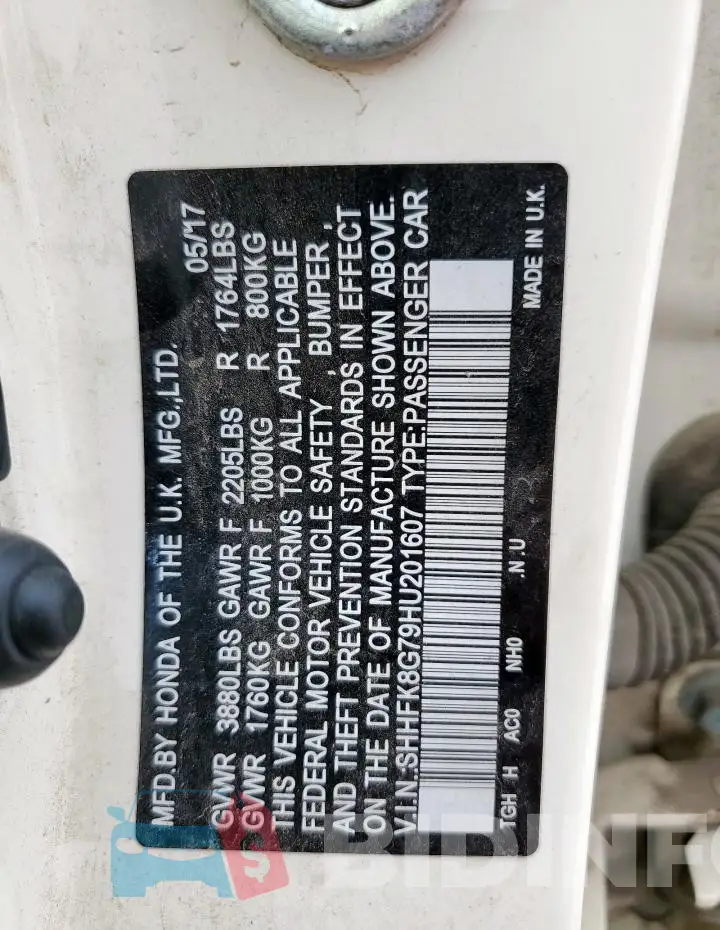 SHHFK8G79HU201607 Photo# 13