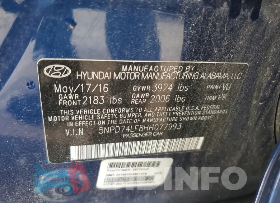 5NPD74LF8HH077993 Photo# 12