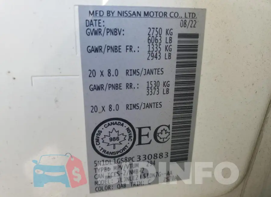 5N1DL1GS8PC330883 Photo# 14