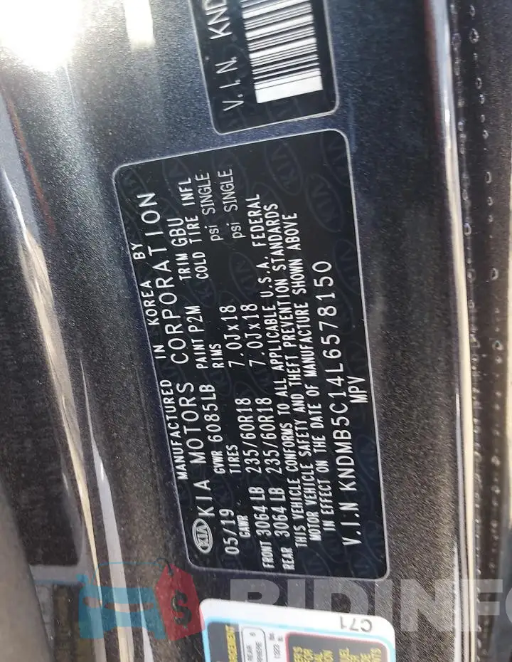KNDMB5C14L6578150 Photo# 13
