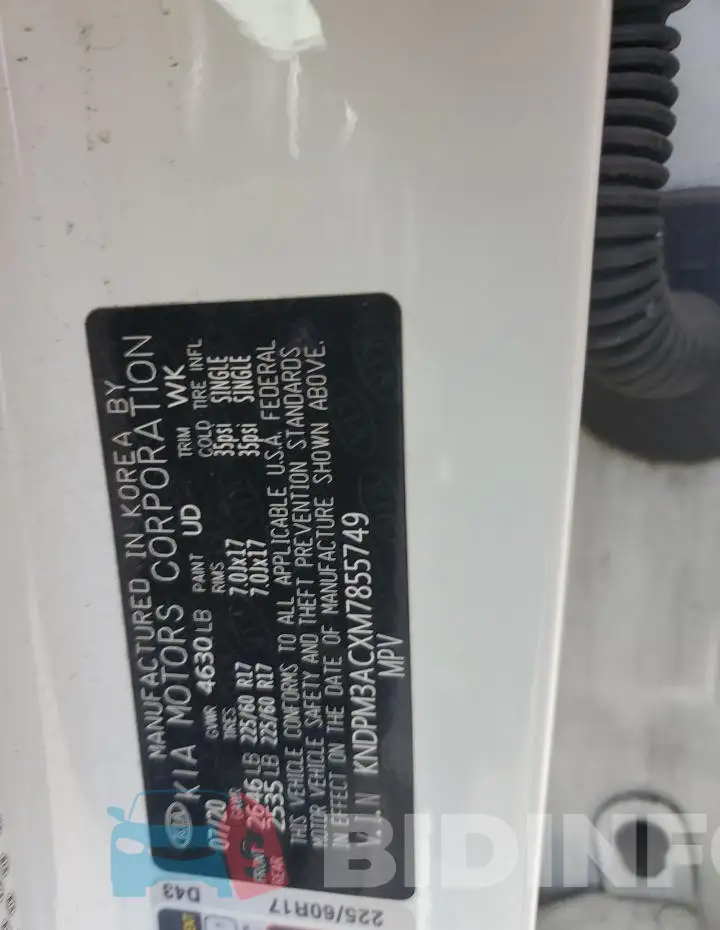 KNDPM3ACXM7855749 Photo# 13