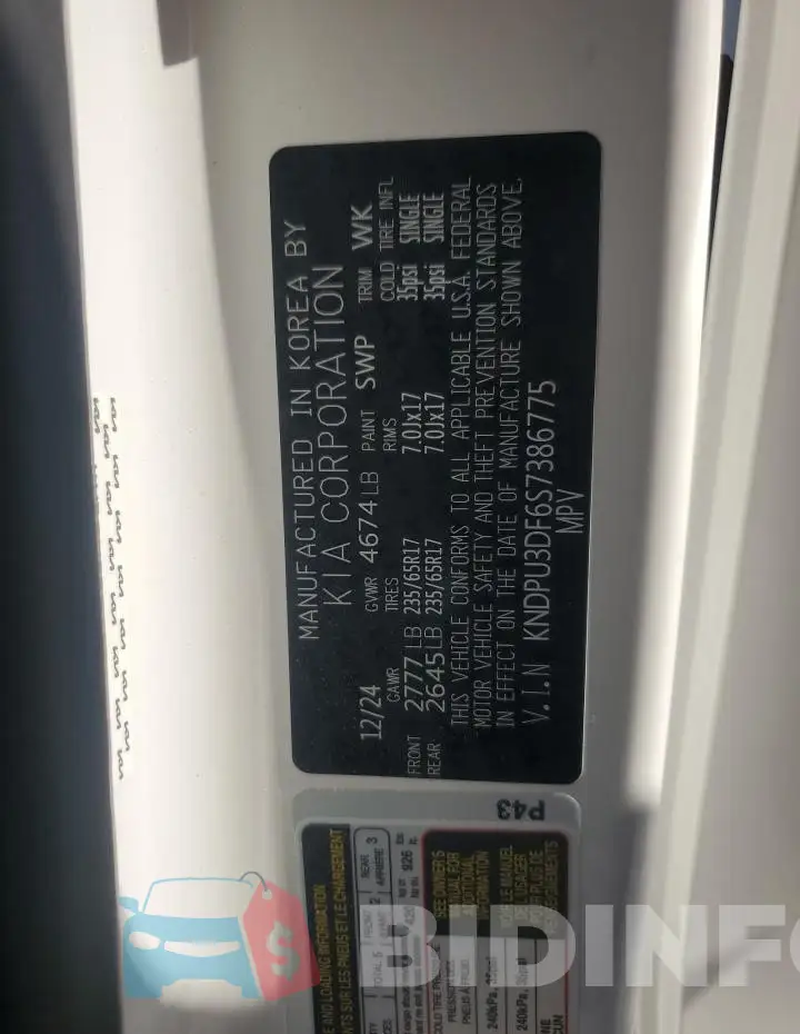 KNDPU3DF6S7386775 Photo# 13