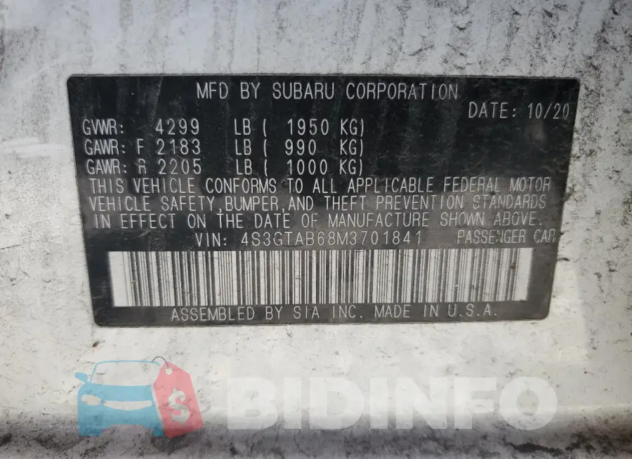 4S3GTAB68M3701841 Photo# 12
