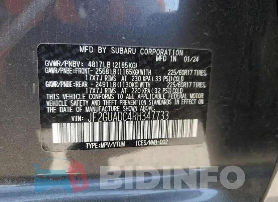 JF2GUADC4RH347733 Photo# 13