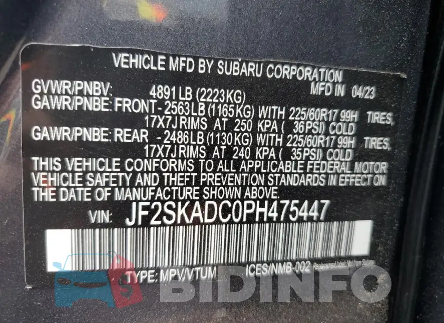 JF2SKADC0PH475447 Photo# 13