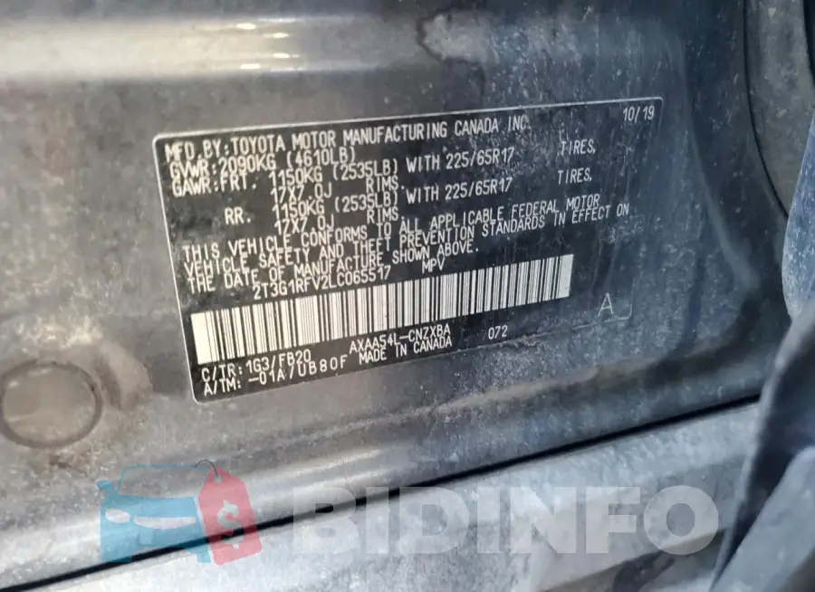 2T3G1RFV2LC065517 Photo# 13